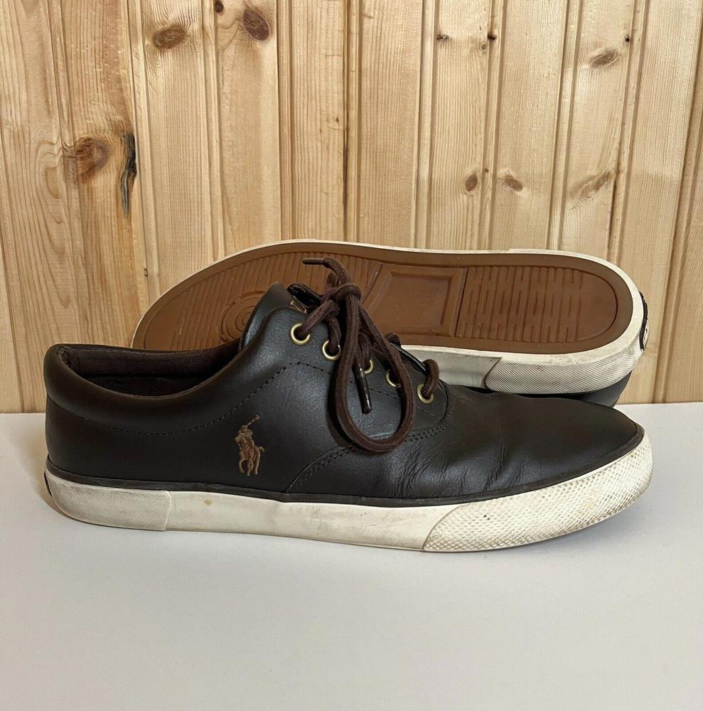Polo Ralph Lauren Forestmont II Mens Size 11D Brown Leather Sneakers Shoes Lace